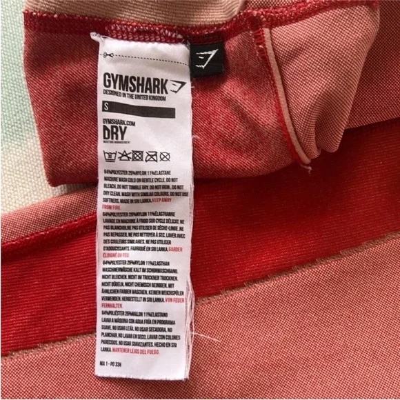 Gymshark Turbo Seamless Red Colorblock Leggings High Rise Small - Picture 4 of 10